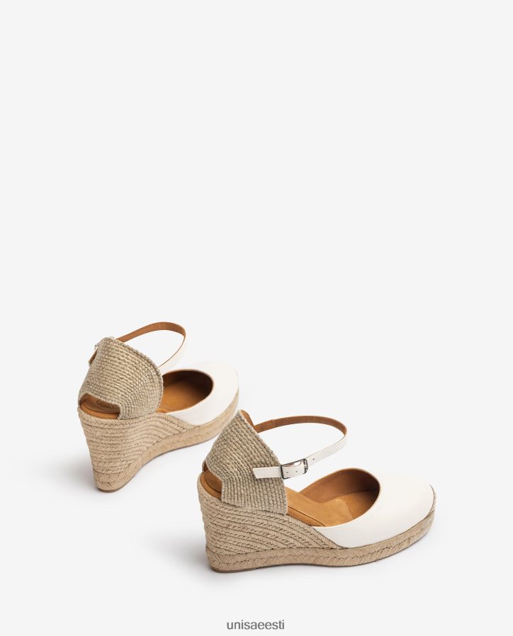 Unisa 88PPB4487 nahast espadrill raffia kontsaga naised valge