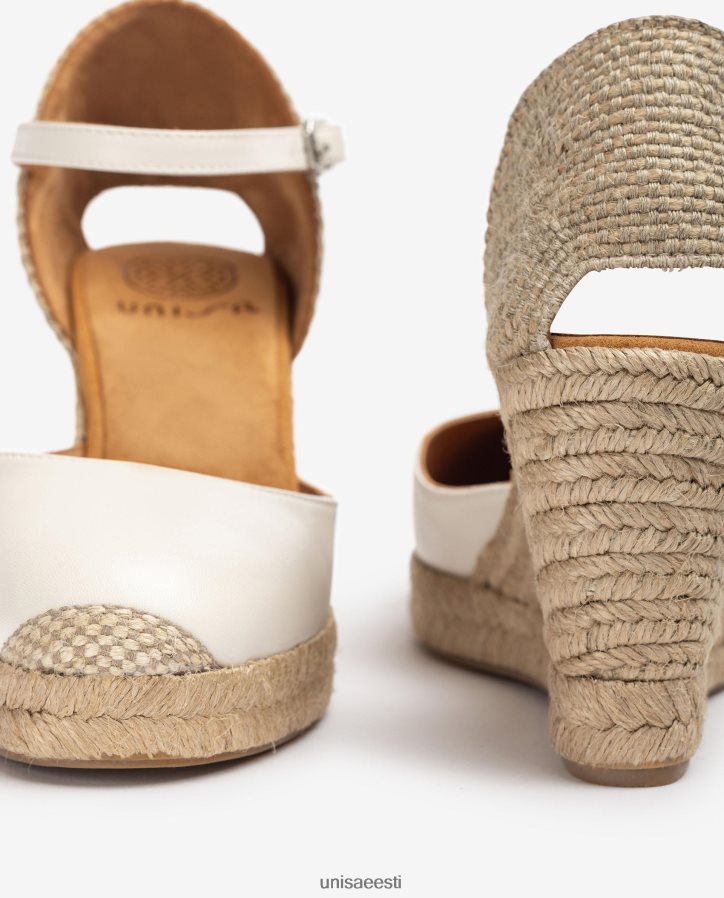 Unisa 88PPB4487 nahast espadrill raffia kontsaga naised valge