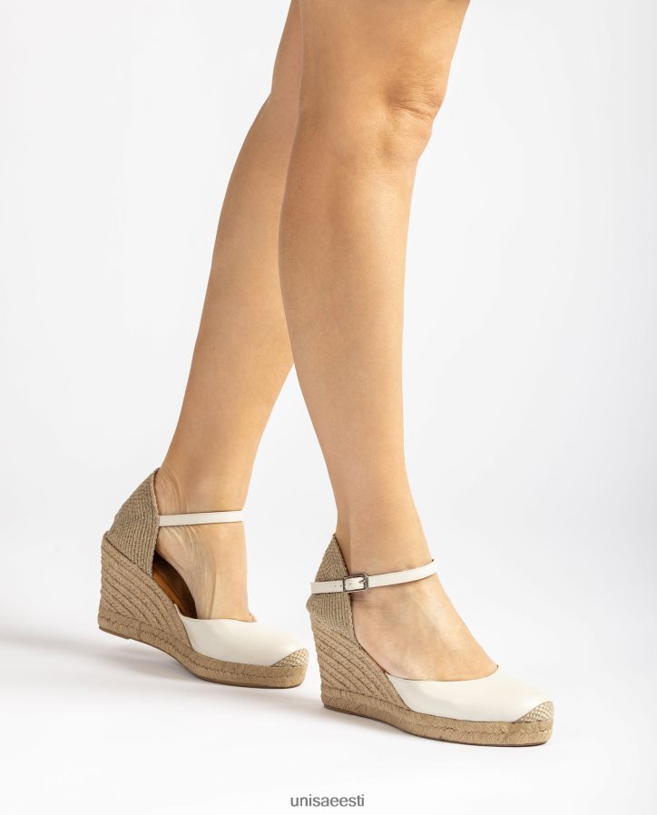Unisa 88PPB4487 nahast espadrill raffia kontsaga naised valge