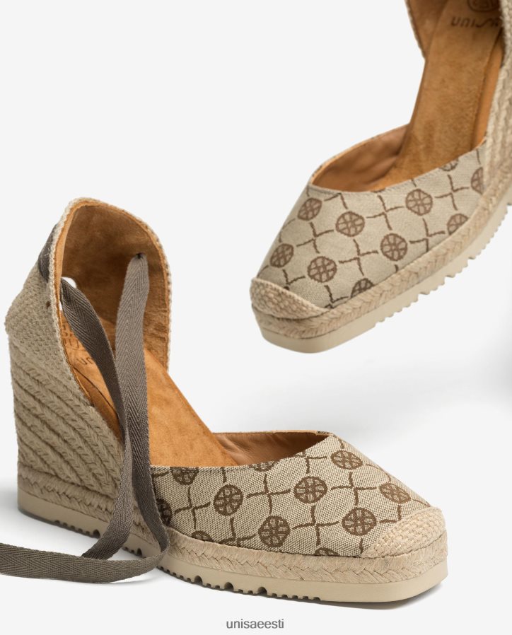 Unisa 88PPB4695 monogrammprindiga kangas d'orsay espadrillid naised graatsiline