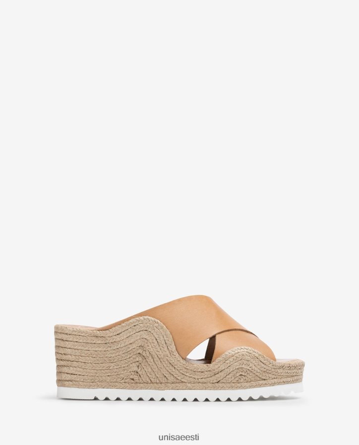Unisa 88PPB4697 laiade crossover rihmadega espadrill naised beež