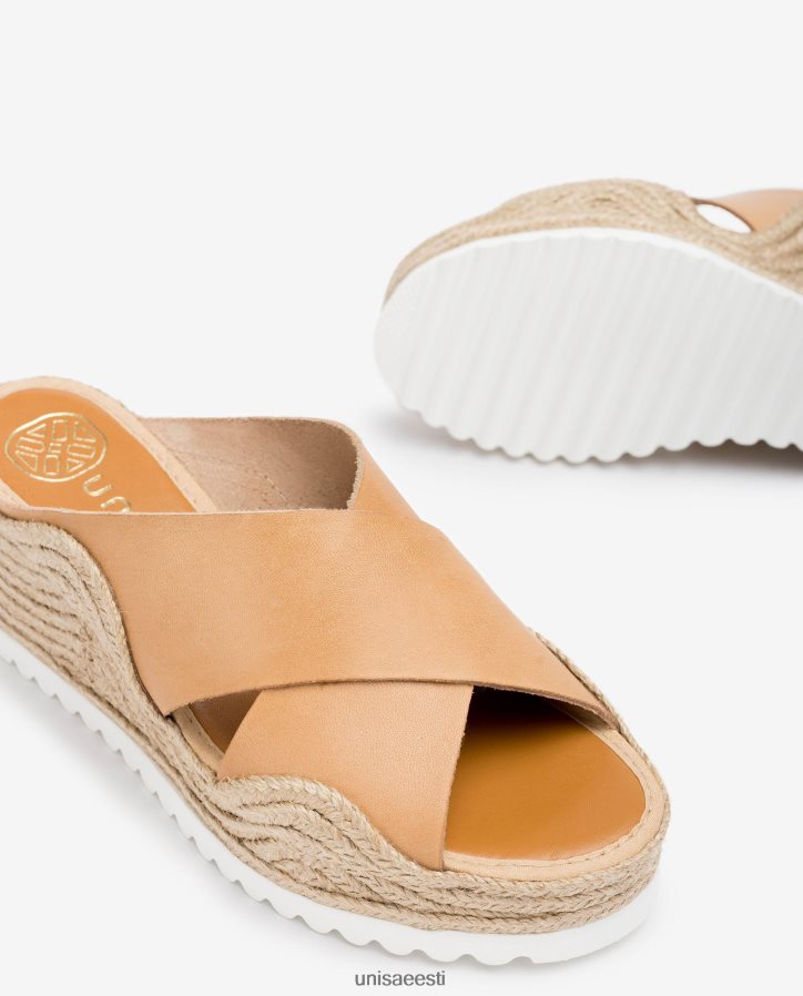 Unisa 88PPB4697 laiade crossover rihmadega espadrill naised beež