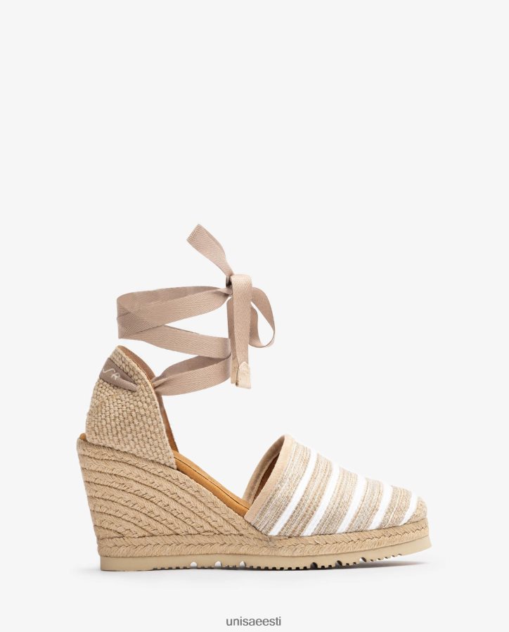 Unisa 88PPB4719 kõrge kontsaga espadrill valmistatud jarapa kangast naised pruun