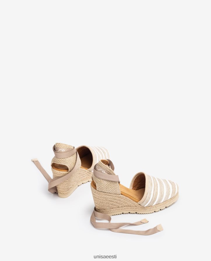 Unisa 88PPB4719 kõrge kontsaga espadrill valmistatud jarapa kangast naised pruun