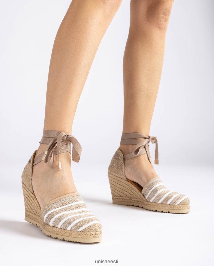 Unisa 88PPB4719 kõrge kontsaga espadrill valmistatud jarapa kangast naised pruun