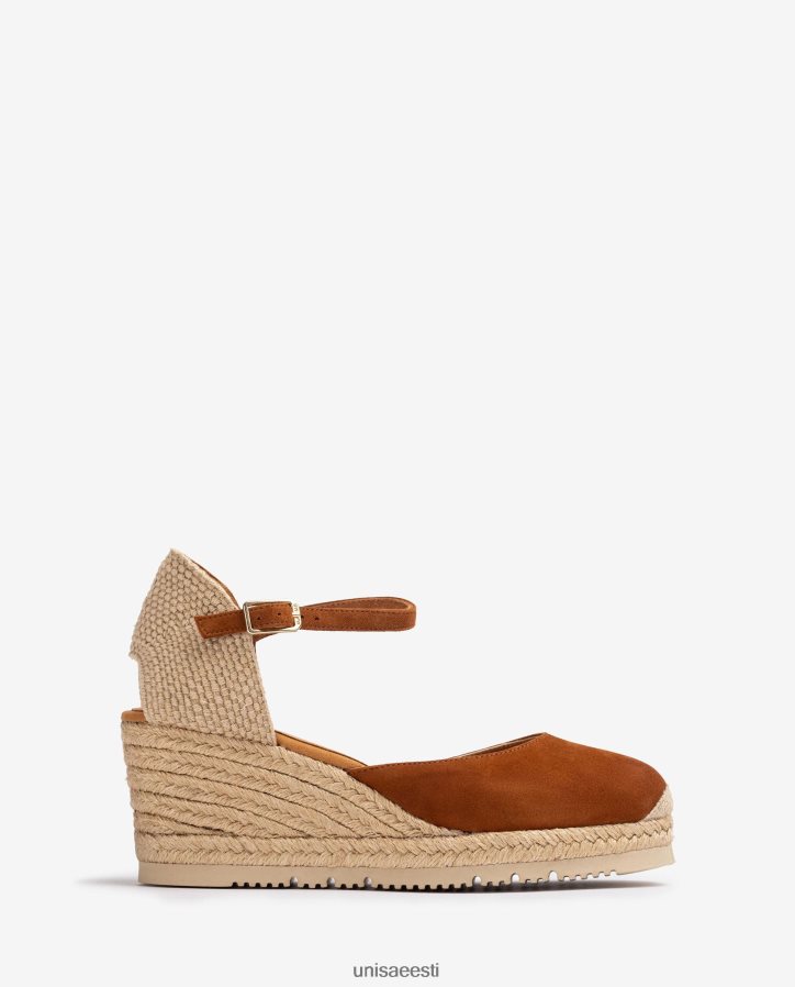 Unisa 88PPB4728 d'orsay pahkluu rihm seemisnahast espadrill naised pruun