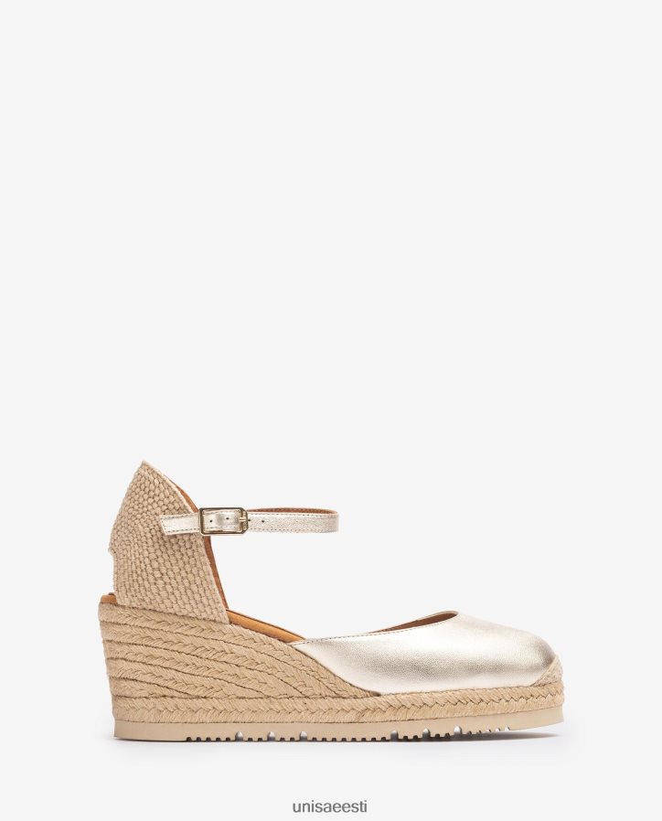 Unisa 88PPB4732 metallilise efektiga d'orsay pahkluu rihm espadrill naised kullast