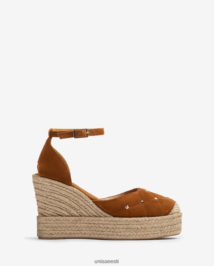 Unisa 88PPB4753 tepitud efektiga seemisnahast espadrill naised pruun