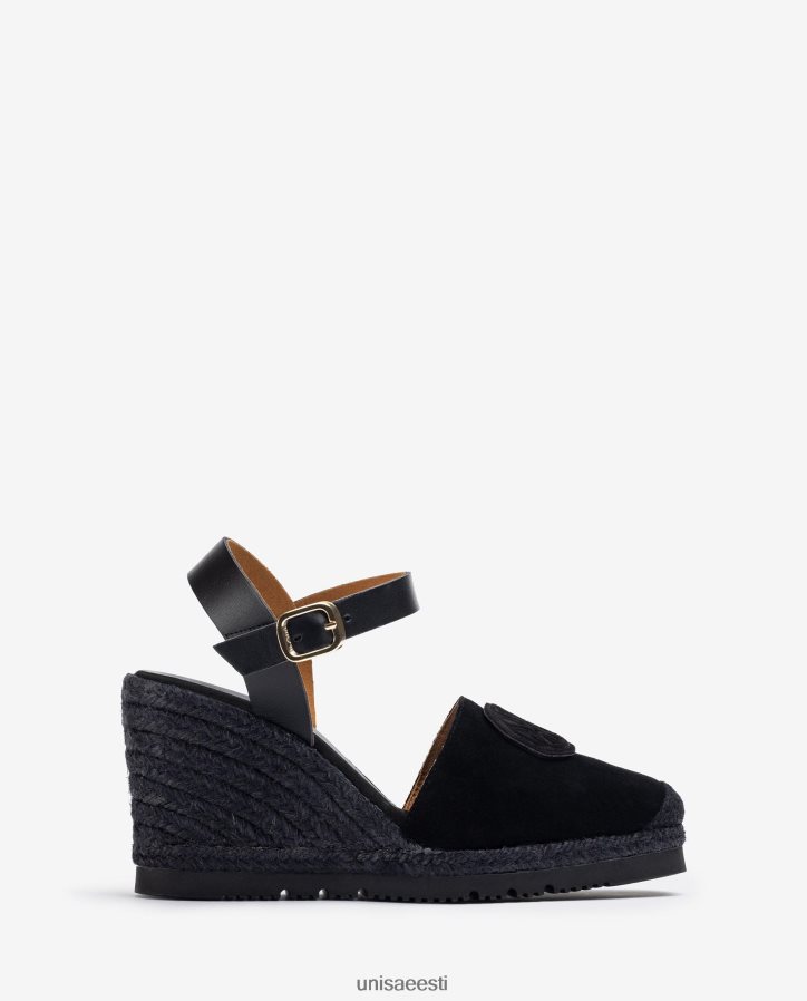 Unisa 88PPB4768 espadrill koos sobiva monogrammiga naised must