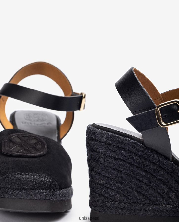 Unisa 88PPB4768 espadrill koos sobiva monogrammiga naised must