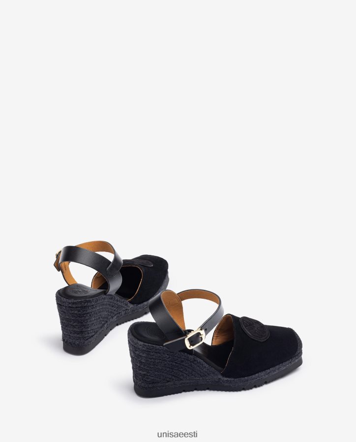Unisa 88PPB4768 espadrill koos sobiva monogrammiga naised must
