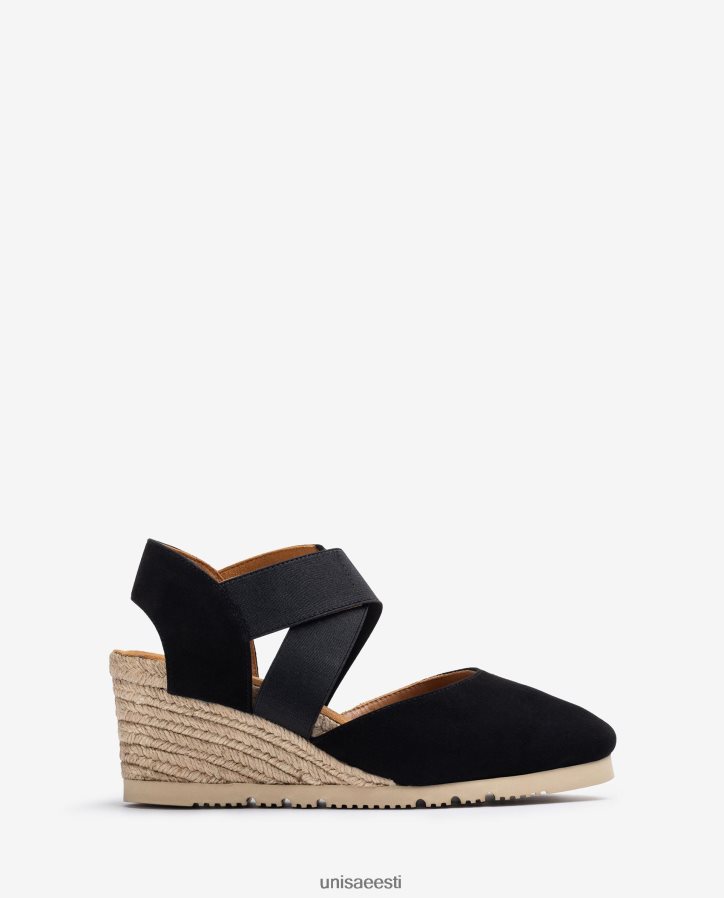 Unisa 88PPB4770 elastsete rihmadega sandaal naised must