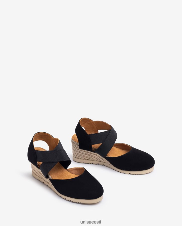 Unisa 88PPB4770 elastsete rihmadega sandaal naised must