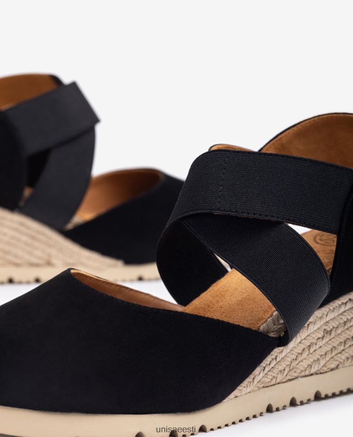 Unisa 88PPB4770 elastsete rihmadega sandaal naised must