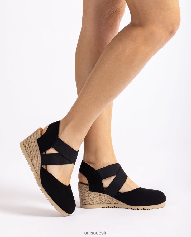 Unisa 88PPB4770 elastsete rihmadega sandaal naised must