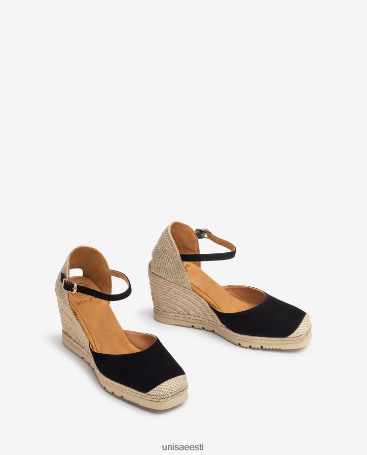 Unisa 88PPB4789 seemisnahast espadrill kummitallaga naised must