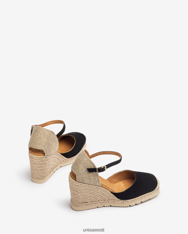 Unisa 88PPB4789 seemisnahast espadrill kummitallaga naised must