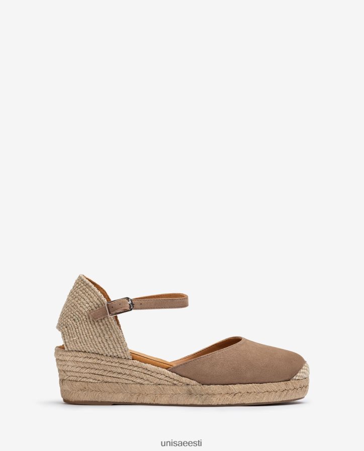 Unisa 88PPB4792 vamp-heel espadrill valmistatud seemisnahast naised pruun