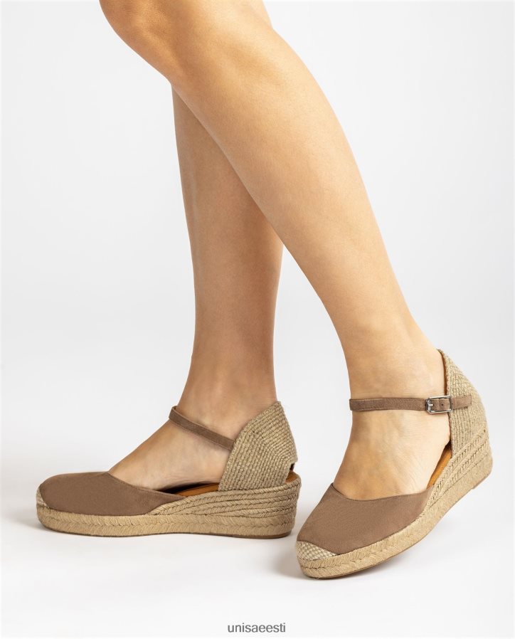Unisa 88PPB4792 vamp-heel espadrill valmistatud seemisnahast naised pruun
