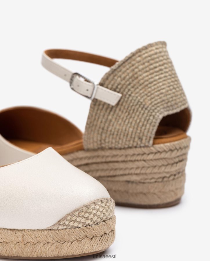 Unisa 88PPB4796 vamp-heel espadrill valmistatud nahast naised valge