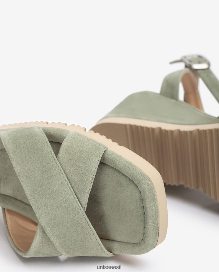 Unisa 88PPB4169 kiilkontsa ja polsterdatud tallaga sandaal naised roheline