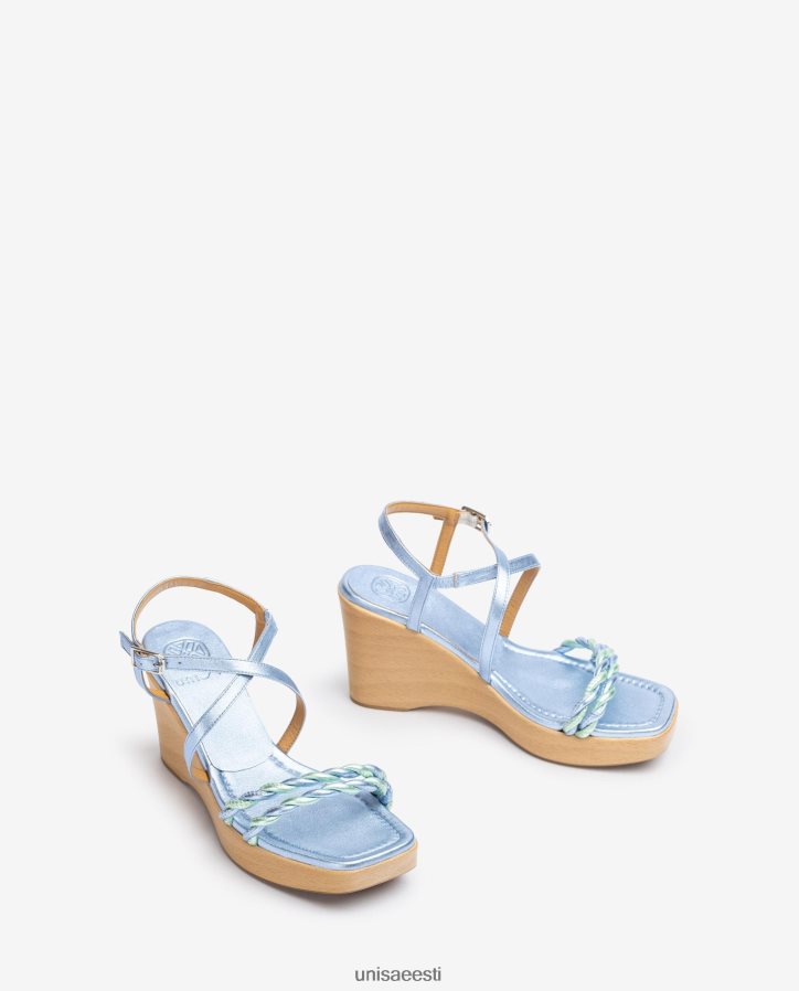 Unisa 88PPB4245 metallilise efektiga nahast kiilu sandaal naised sinine