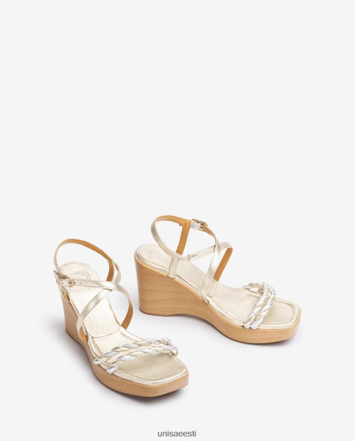 Unisa 88PPB4246 metallilise efektiga nahast kiilu sandaal naised kullast