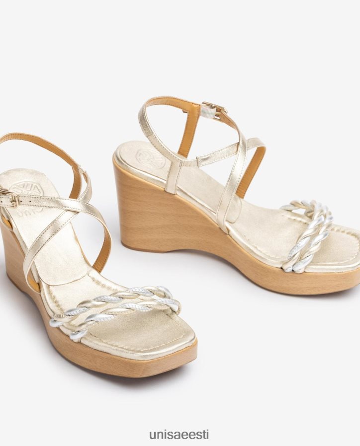 Unisa 88PPB4246 metallilise efektiga nahast kiilu sandaal naised kullast