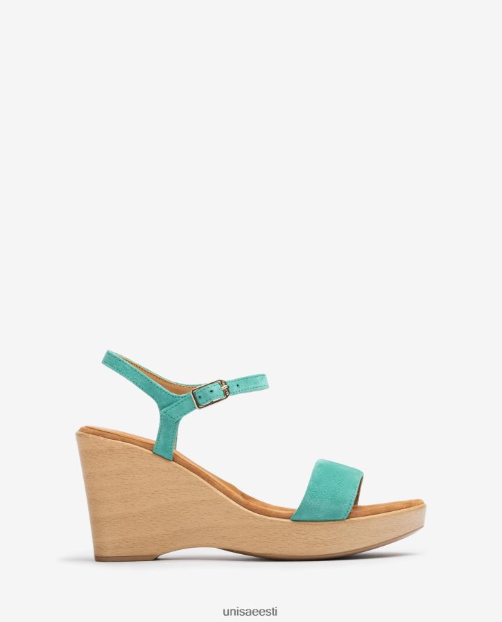 Unisa 88PPB4247 plokiga seemisnahast sandaal naised roheline
