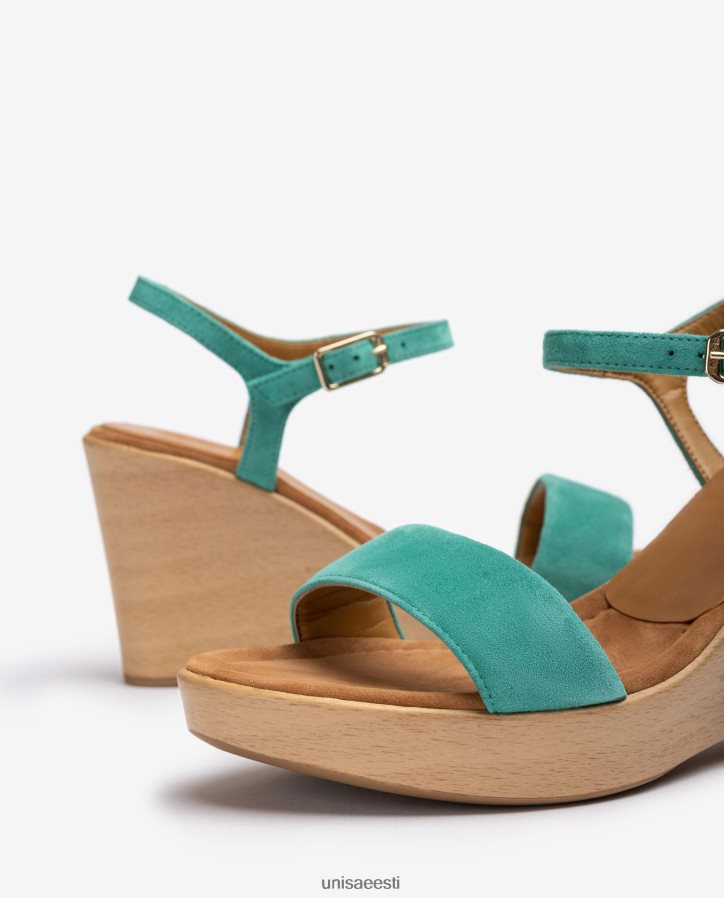 Unisa 88PPB4247 plokiga seemisnahast sandaal naised roheline