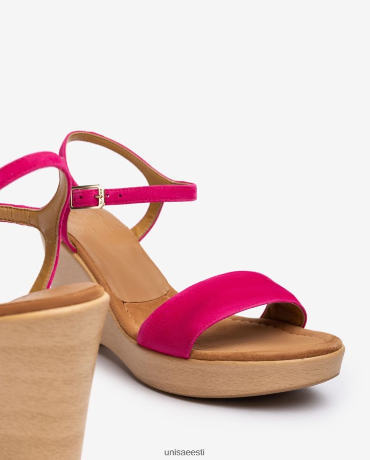 Unisa 88PPB4249 plokiga seemisnahast sandaal naised roosa