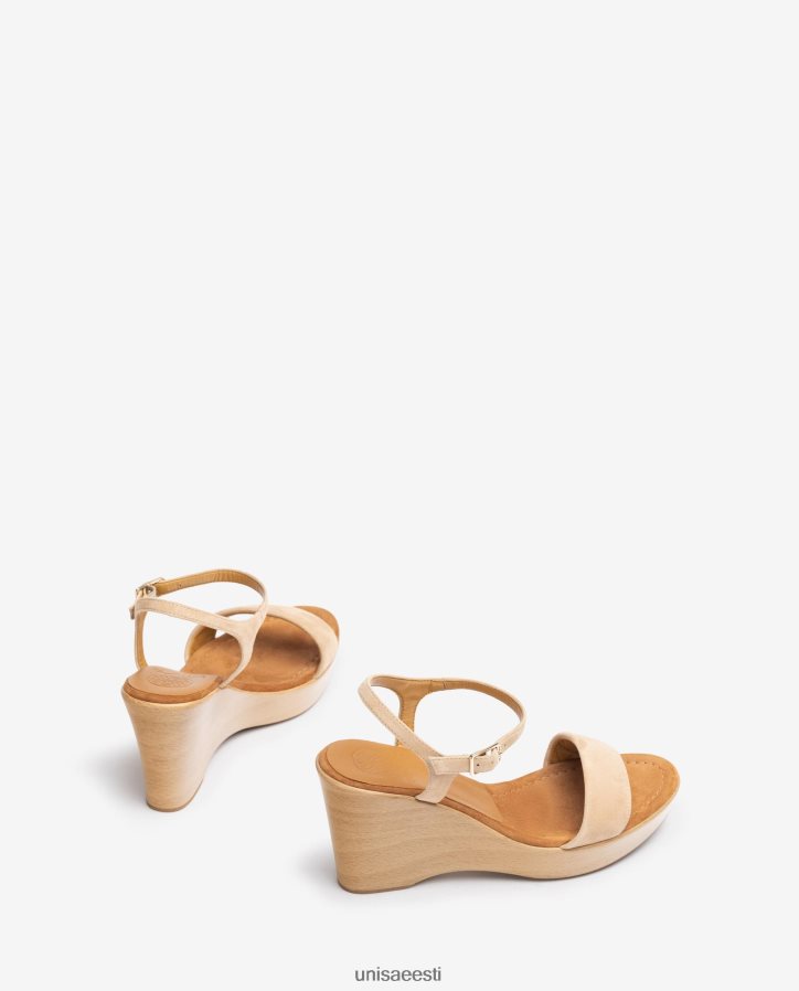 Unisa 88PPB4251 plokiga seemisnahast sandaal naised beež