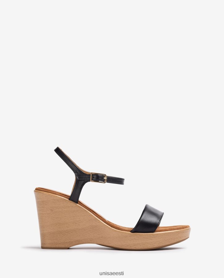 Unisa 88PPB4253 nahast sandaal koos plokiga naised must
