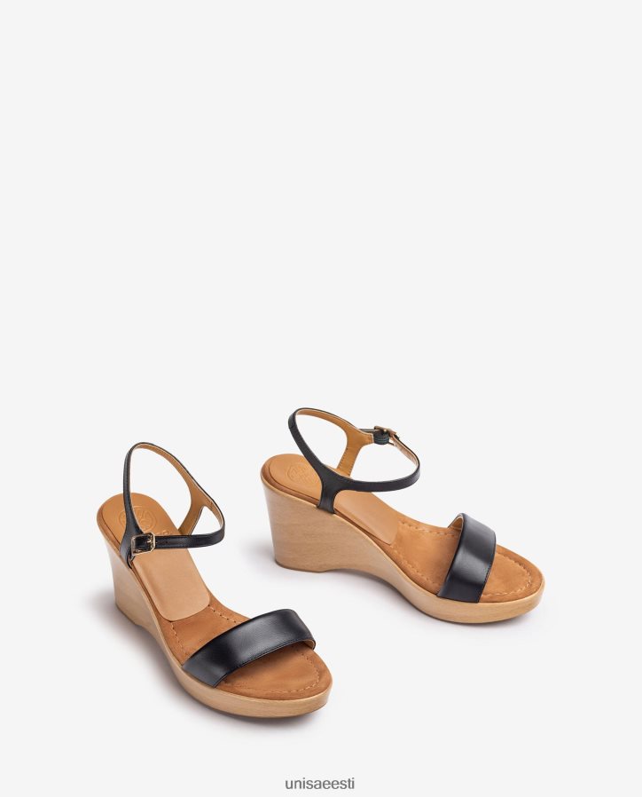Unisa 88PPB4253 nahast sandaal koos plokiga naised must