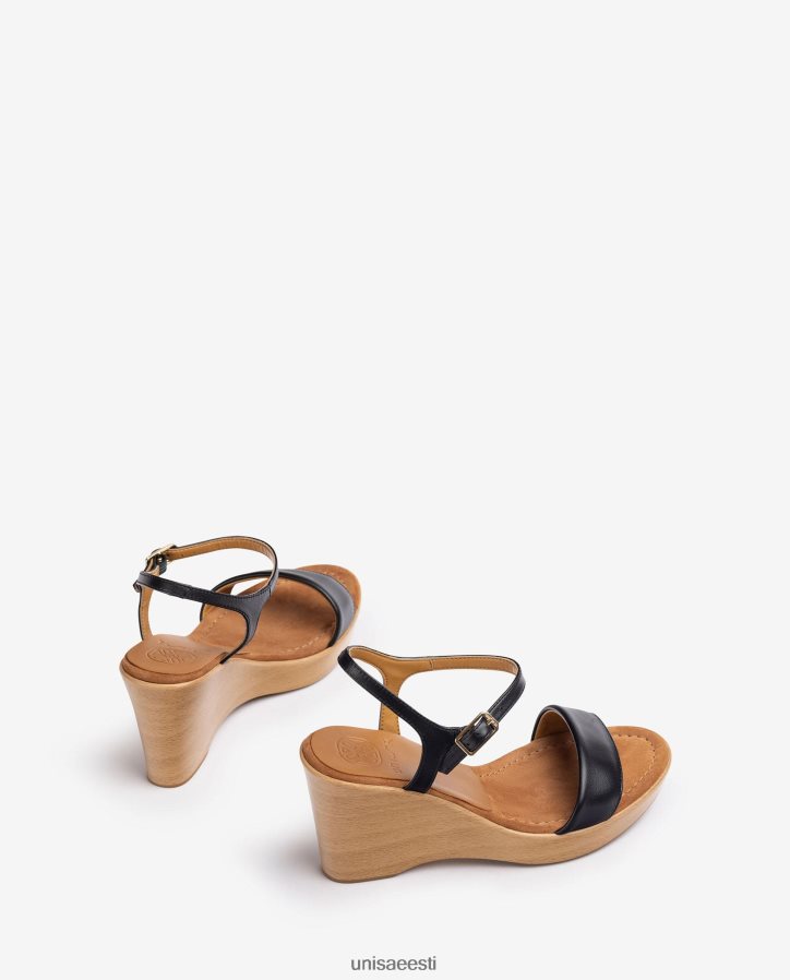 Unisa 88PPB4253 nahast sandaal koos plokiga naised must