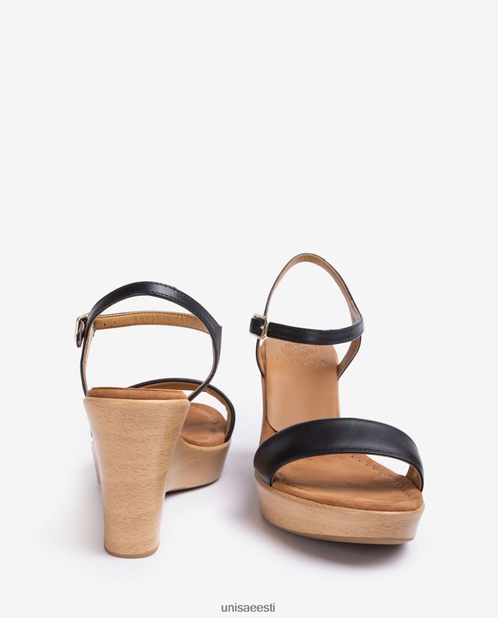 Unisa 88PPB4253 nahast sandaal koos plokiga naised must