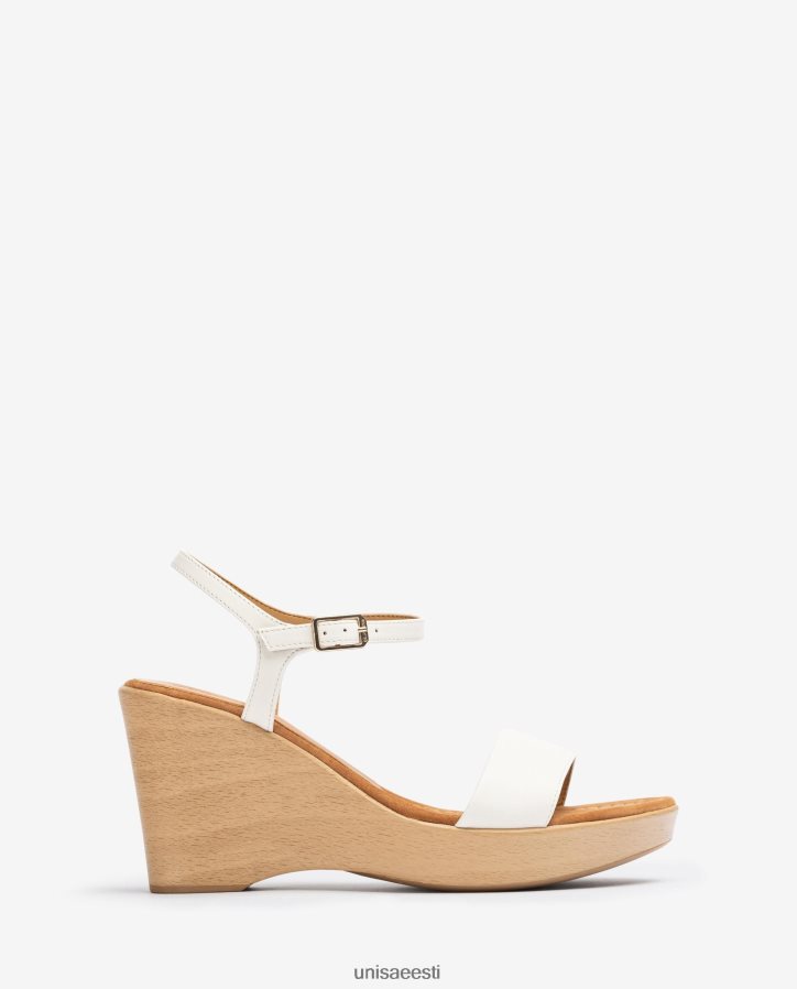 Unisa 88PPB4254 nahast sandaal koos plokiga naised valge