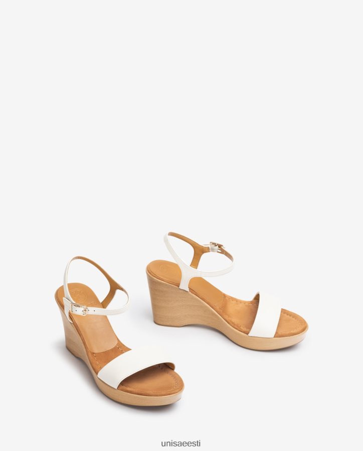 Unisa 88PPB4254 nahast sandaal koos plokiga naised valge