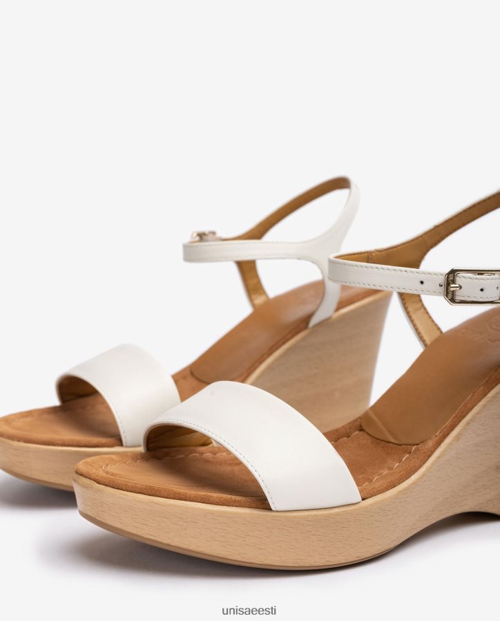 Unisa 88PPB4254 nahast sandaal koos plokiga naised valge