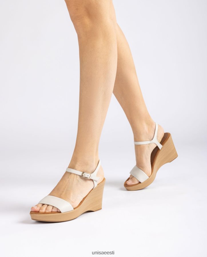 Unisa 88PPB4254 nahast sandaal koos plokiga naised valge