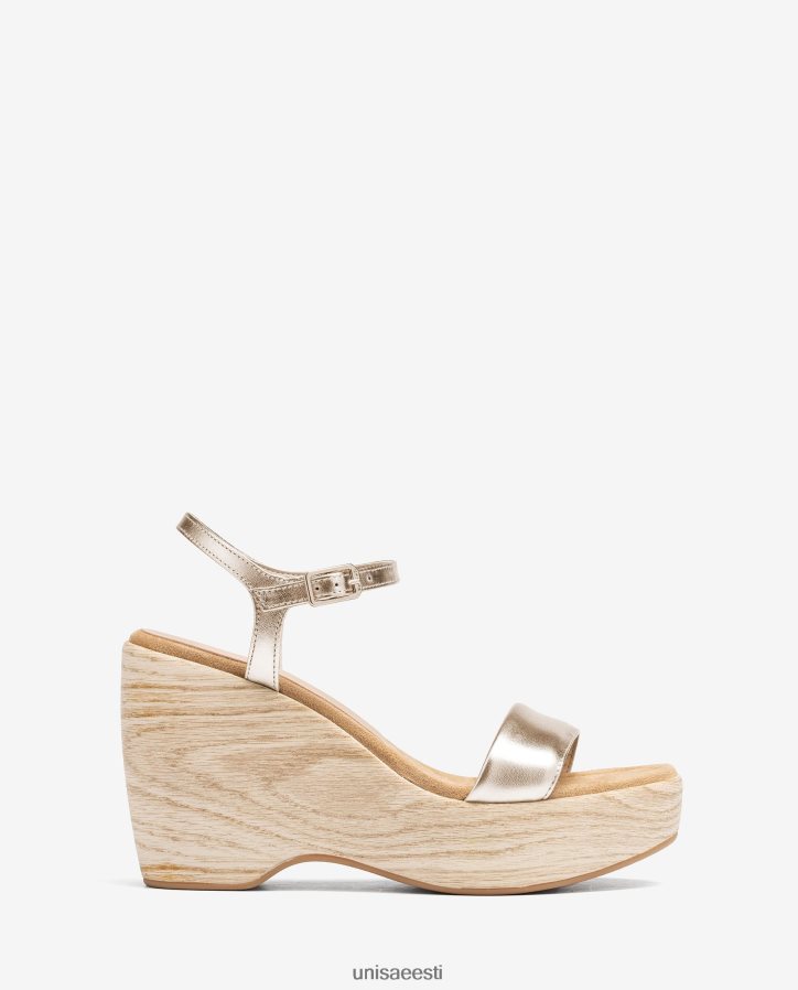 Unisa 88PPB4281 metallilise efektiga sandaal klotsiga naised kullast