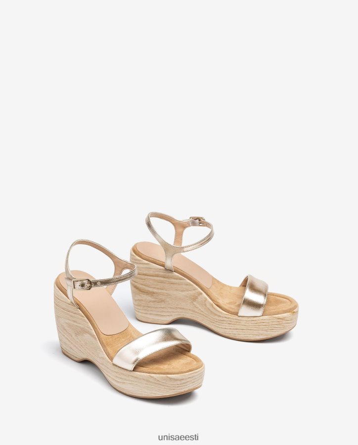 Unisa 88PPB4281 metallilise efektiga sandaal klotsiga naised kullast