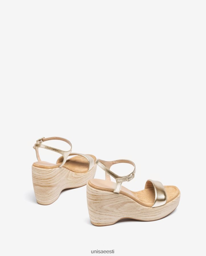 Unisa 88PPB4281 metallilise efektiga sandaal klotsiga naised kullast