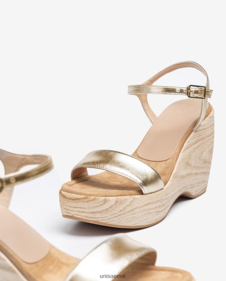 Unisa 88PPB4281 metallilise efektiga sandaal klotsiga naised kullast