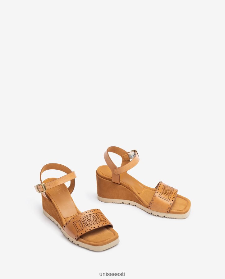 Unisa 88PPB4292 dekoratiivse perforatsiooniga sandaal vampil naised pruun