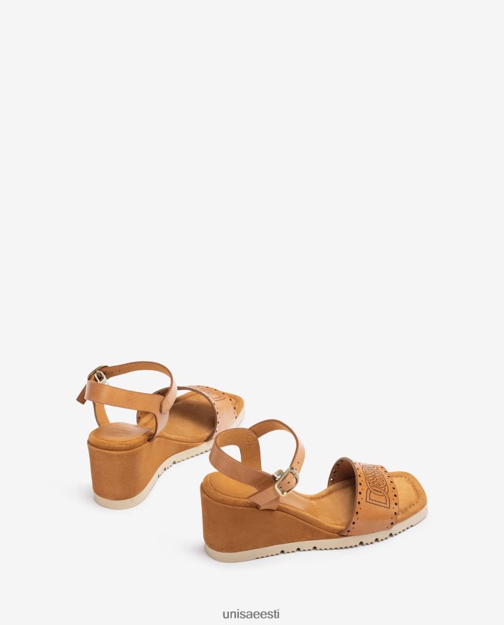 Unisa 88PPB4292 dekoratiivse perforatsiooniga sandaal vampil naised pruun