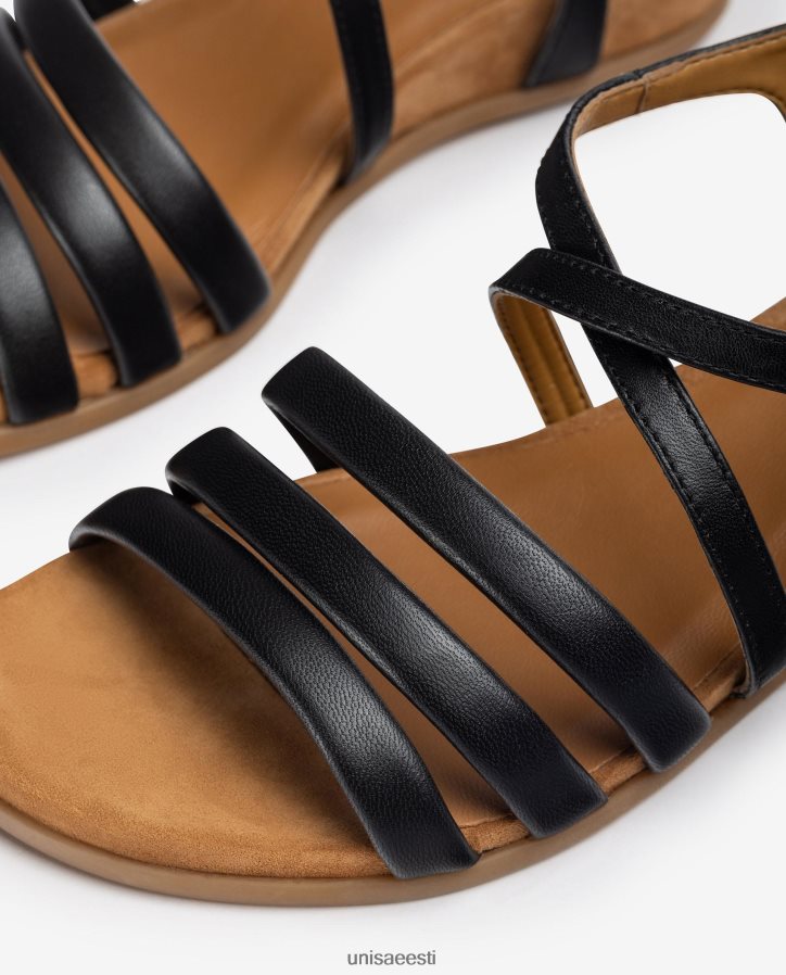 Unisa 88PPB4353 polsterdatud rihmaga sandaal naised must