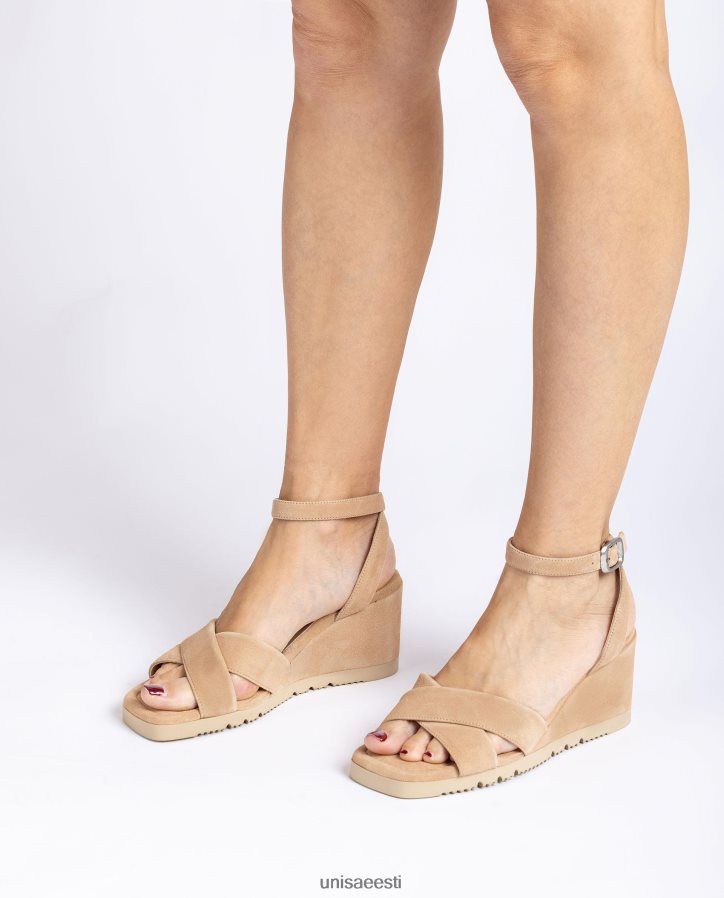 Unisa 88PPB4414 kiilkontsa ja polsterdatud tallaga sandaal naised beež