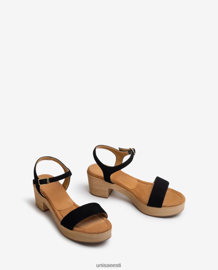 Unisa 88PPB4127 madala plokkkontsaga sandaal naised must