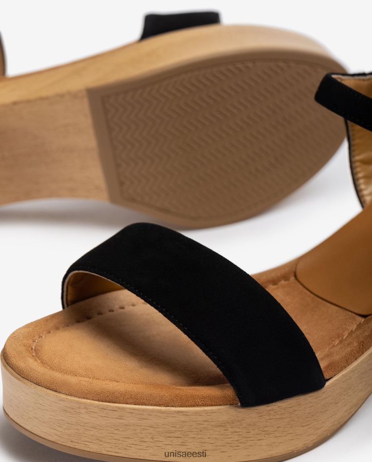 Unisa 88PPB4127 madala plokkkontsaga sandaal naised must